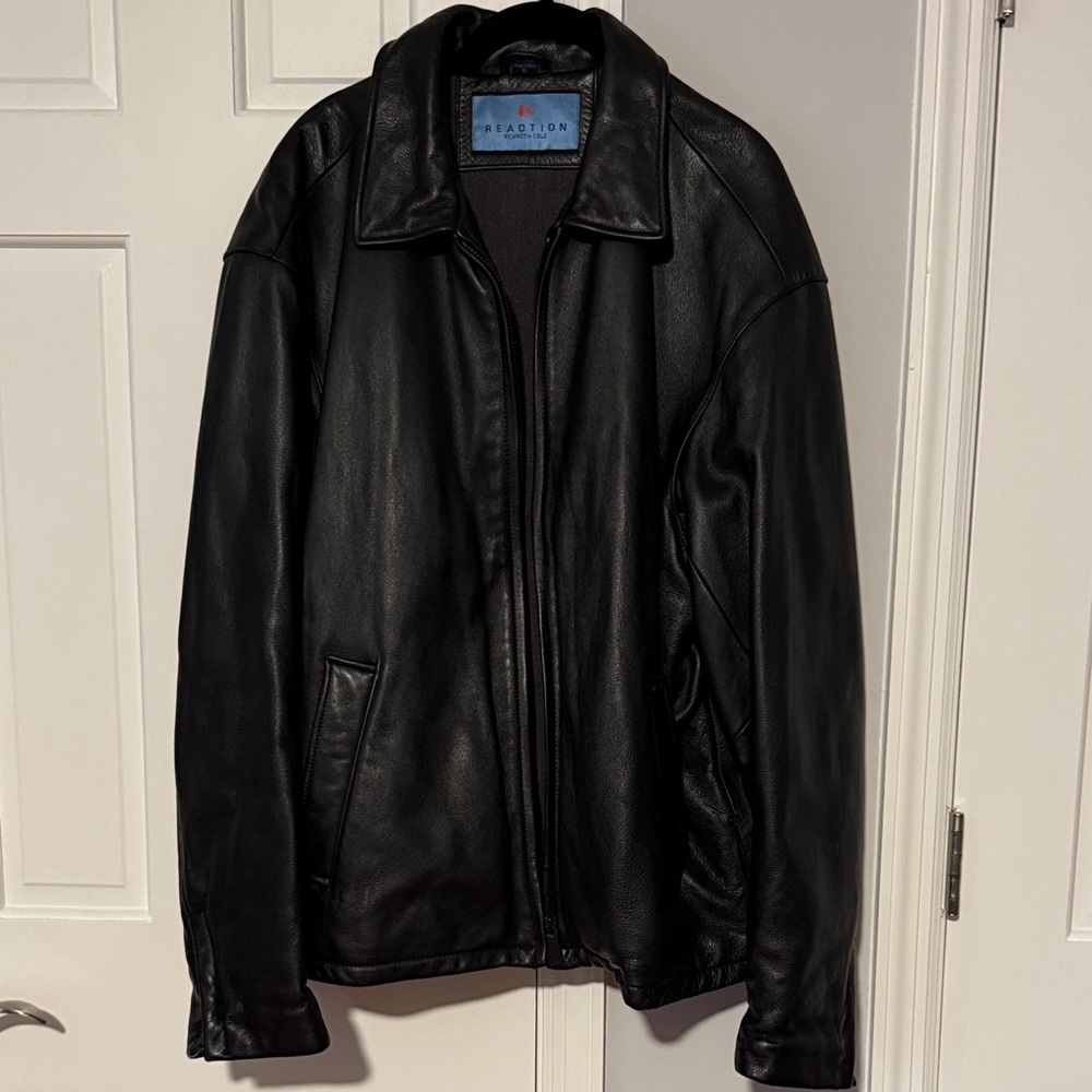 Kenneth Cole men’s genuine leather fleece lined jacket